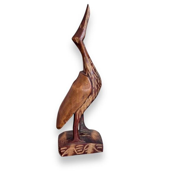 Vintage Hand Carved Wood 10.5" Bird Statues Made in Haiti - Picture 10 of 10